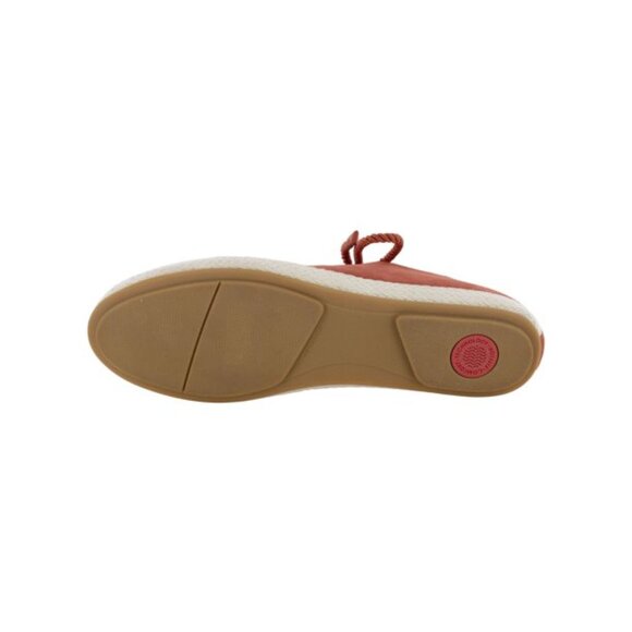 NEW Fitflop Women Fia Terracotta Suede Lace Up Ballerina Flat Dress Shoes - Picture 3 of 4